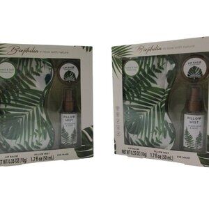 2x Biophilia 3-Piece Sleep Gift Mandarin Mint Set Eye Mask, Lip Balm